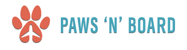 Paws 'N' Board Big Logo - horizontal, red